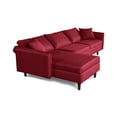 thumbnail image 4 of Sala Modular Sofá Cama Reversible De Lino Rojo Beehive Memory Foam Modelo Analia, 4 of 8
