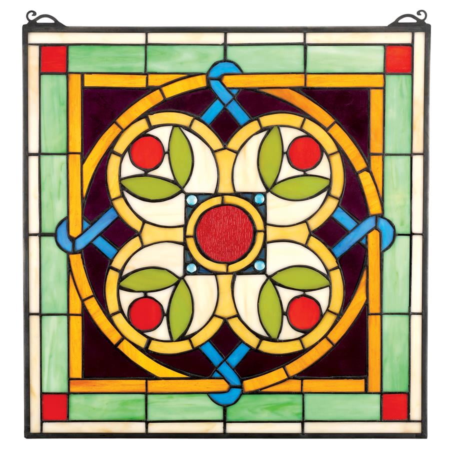 Design Toscano Celtic Floral Quatrefoil Stained Glass Window - Walmart