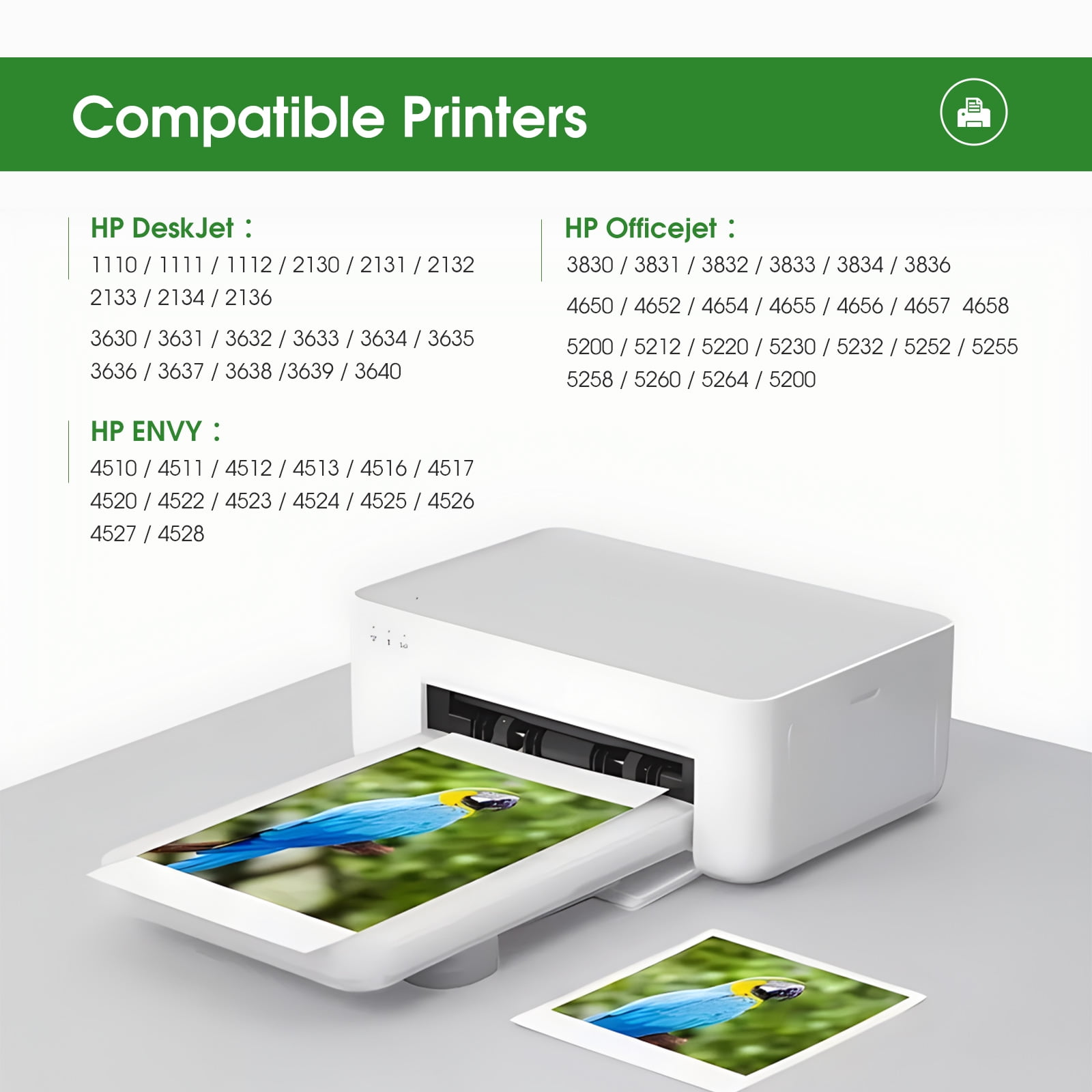 63 Ink Cartridges Compatible for HP 63XL Black Ink Cartridges for HP Officejet 3830 4650 4652 Envy 4520 4512 4650 5255 5200 4655 Printer (2-Black)