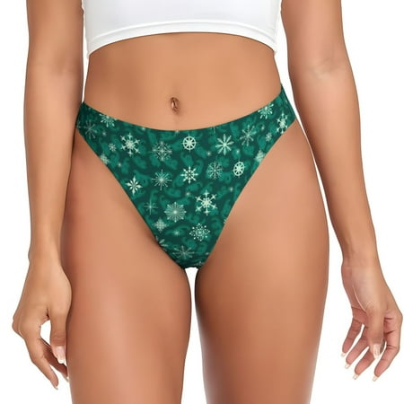 Naloa Christmas Snowflakes Seamless Women Underwear Thongs No Show Ladies Thong  Panties Undies for Women-Large