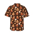 thumbnail image 3 of Daiia Christmas Gingerbread Cookies Hawaiian Shirt for Men Gentle Cotton Regular Short Sleeve Casual-Large, 3 of 9