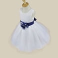 thumbnail image 7 of Manyakai Kids Girls Elegant Satin Flower Dress A-Line Sleeveless Layered Princess Pageant Prom Gown Navy Blue 5, 7 of 7