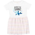 thumbnail image 3 of Inktastic Respect the Sharks Cute Hammerhead Shark Girls Toddler Dress, 3 of 5