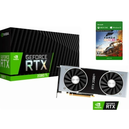 Forza Horizon 4 PC Game Card and Nvidia GeForce RTX 2080 Ti 11GB GDDR6 Founders Edition Turing Architecture Graphics Card Brings The Power of Real-time ray tracing and AI to (Best Nvidia Sli Cards)