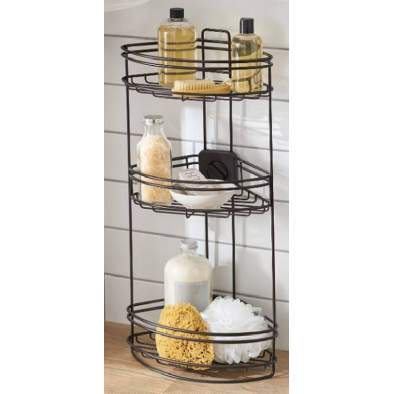 Home Zone Plastic 3-Shelves Adjustable Shelves with Corner Shower Caddy,  Oil Rubbed Bronze - Walmart.com