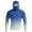 Blue, variant on Men's Gradient Color Fishing Hoodie with Built-in Face Mask and Thumbhole Cuffs Featuring UPF 50+ Sun Protection Long Sleeve Shirt Sky Blue L