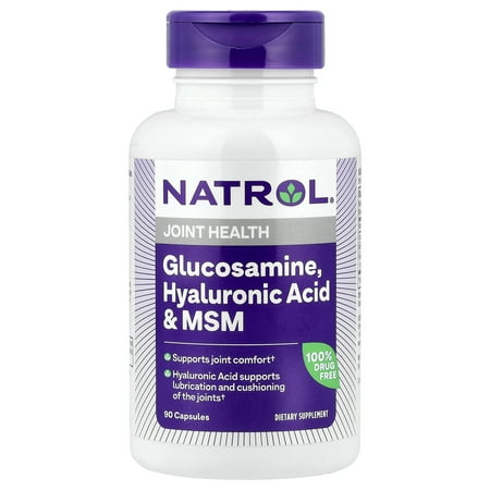 Natrol Glucosamine Hyaluronic Acid & MSM, Joint Mobility, 90 Capsules
