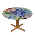 thumbnail image 3 of HAOXIT  Watercolor Tablecloth, Delicate Hydrangea Flowers Blooming Botanical Arrangement Wedding Inspired, Round Table Cover for Dining Room Kitchen Decor 46-50, 3 of 8