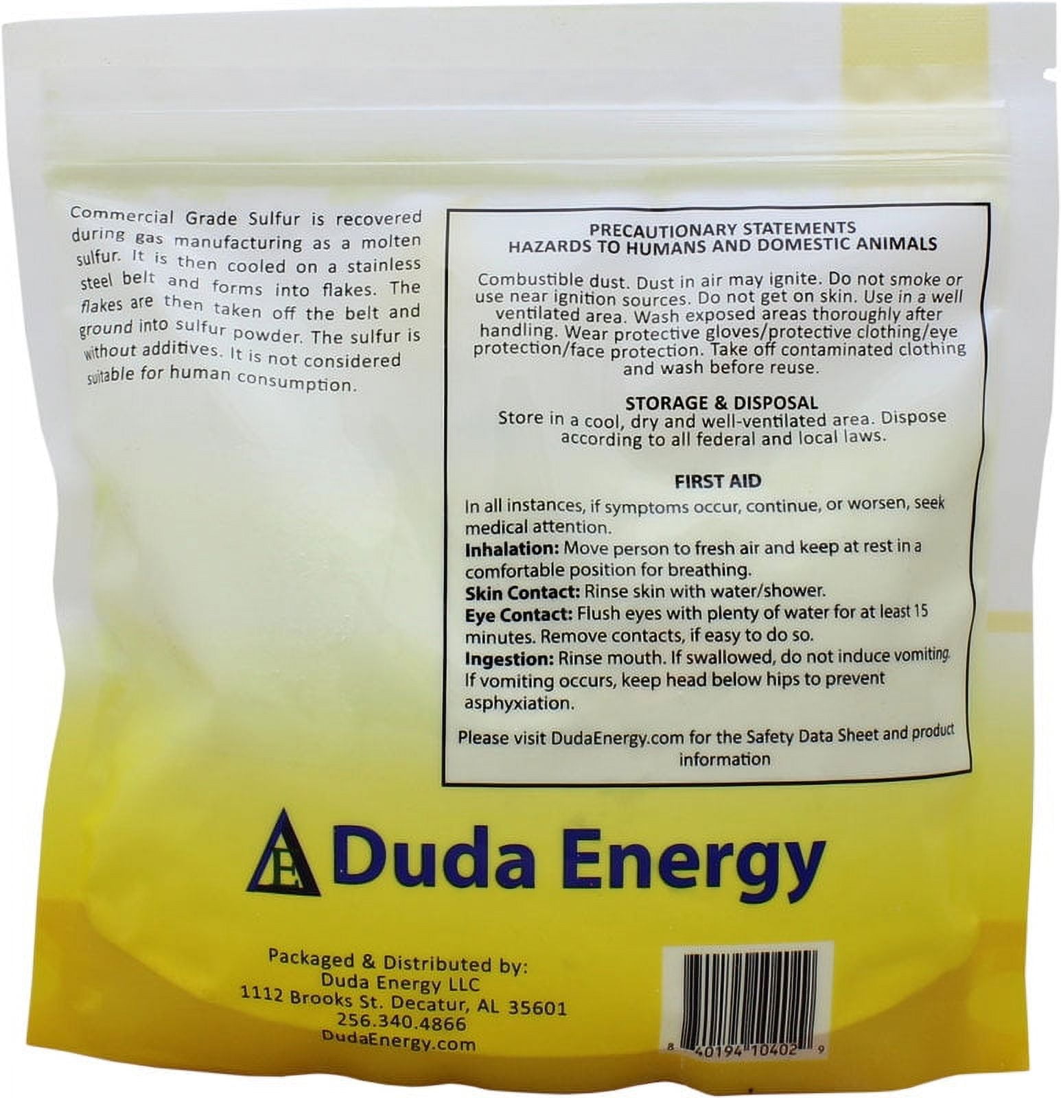 1 lb Ground Yellow Sulfur Powder Commercial Grade Pure Elemental Commercial Flour No Additives Brimstone