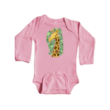 

Inktastic Giraffe silhouette Gift Baby Boy or Baby Girl Long Sleeve Bodysuit