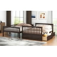 thumbnail image 4 of Newest Full over Full Bunk Bed with Drawers, Convertible to 2 Separate Beds - Solid Pine MDF, Espresso Finish, Fence Guardrails, for Teens Room​, 4 of 9