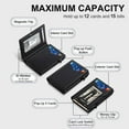 thumbnail image 6 of Wallet for Men, RFID Wallet with Money Clip & ID Window, Minimalist Pop Up Credit Card Case Holder 10-12 Cards, Bifold Slim Smart Wallet for Front Pocket, Compact Metal Wallets, Gifts for Men, Black, 6 of 7