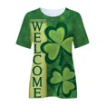 thumbnail image 4 of Mujeres Casual Día de San Patricio Impreso Manga corta O-cuello Pullover Blusa Camiseta Tops Pompotops  hkajfhjk460644, 4 of 5