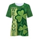 thumbnail image 4 of Mujeres Casual Día de San Patricio Impreso Manga corta O-cuello Pullover Blusa Camiseta Tops Pompotops  hkajfhjk460644, 4 of 5