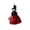 Red, variant on 1Pcs Halloween Hanging Witch Ornament with Broom, Mesh Skirt Witch Doll Decoration for Halloween Tree Door Wall Party Haunted House and Seasonal Home Decor 10.2x12.6 Inch Rose Gold