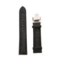thumbnail image 3 of facefd Leather Watch Band Butterfly Deployment Clasp Buckle Black 20mm, 3 of 8