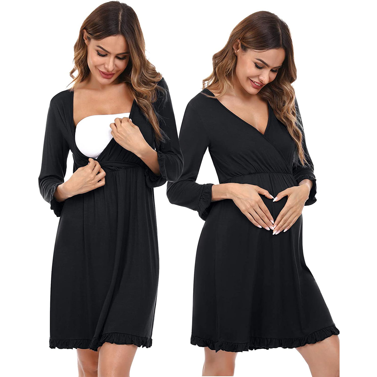 Mnycxen Maternity Nursing Robe Delivery Nightgowns Hospital Breastfeeding  Gown  Walmartcom