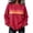 Red, variant on Binmer Women’s Rainbow Stripe Print Crew Neck Long Sleeve Sweatshirt, Loose Casual Pullover Top ,Sizes S-2XL