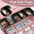 thumbnail image 3 of Locking Cash Box with Lock Money Box with Cash Tray Lock Box with Key Money Saving Organizer .Lx .Wx .H es XL Large, 3 of 7