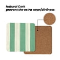 thumbnail image 4 of Multi-Shape Mdf Cork Coaster 4 Pieces Of Anti-Slip, Anti-Wear And Anti-Fouling 3.9in Easy To Clean And Stable Structure Lightgreen Stripe_18292_2 Square, 4 of 7