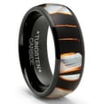 thumbnail image 1 of Tungsten Carbide Mens Wedding Band Resin Capiz Shell Engagement Ring Black 8MM, 1 of 3