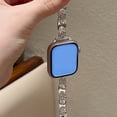 thumbnail image 2 of Bands Compatible for iWatch Series 10 9 8 7 6 5 4 SE 3 2 1 42mm 44mm 45mm 46mm for Women Girls, Seashell Flower Design Slim Metal Dressy Chain Bracelet for Apple Watch Ultra 49mm, Silver, 2 of 11