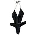 thumbnail image 1 of Traje de baño de una pieza con escote en V profundo y sexy para mujer, traje de baño con recortes, traje de baño Rave, 1 of 7