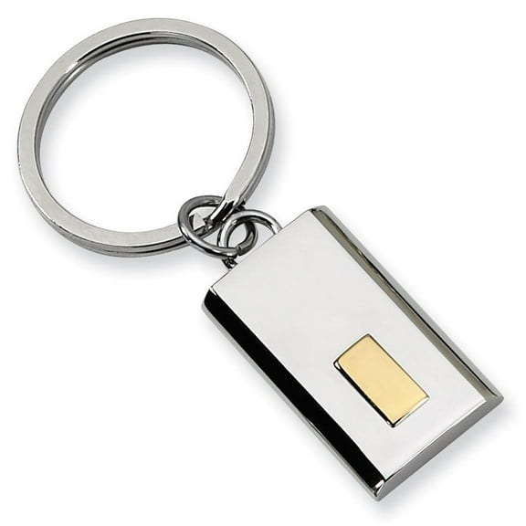 Stainless Steel Polished Yellow IP-plated Key Chain