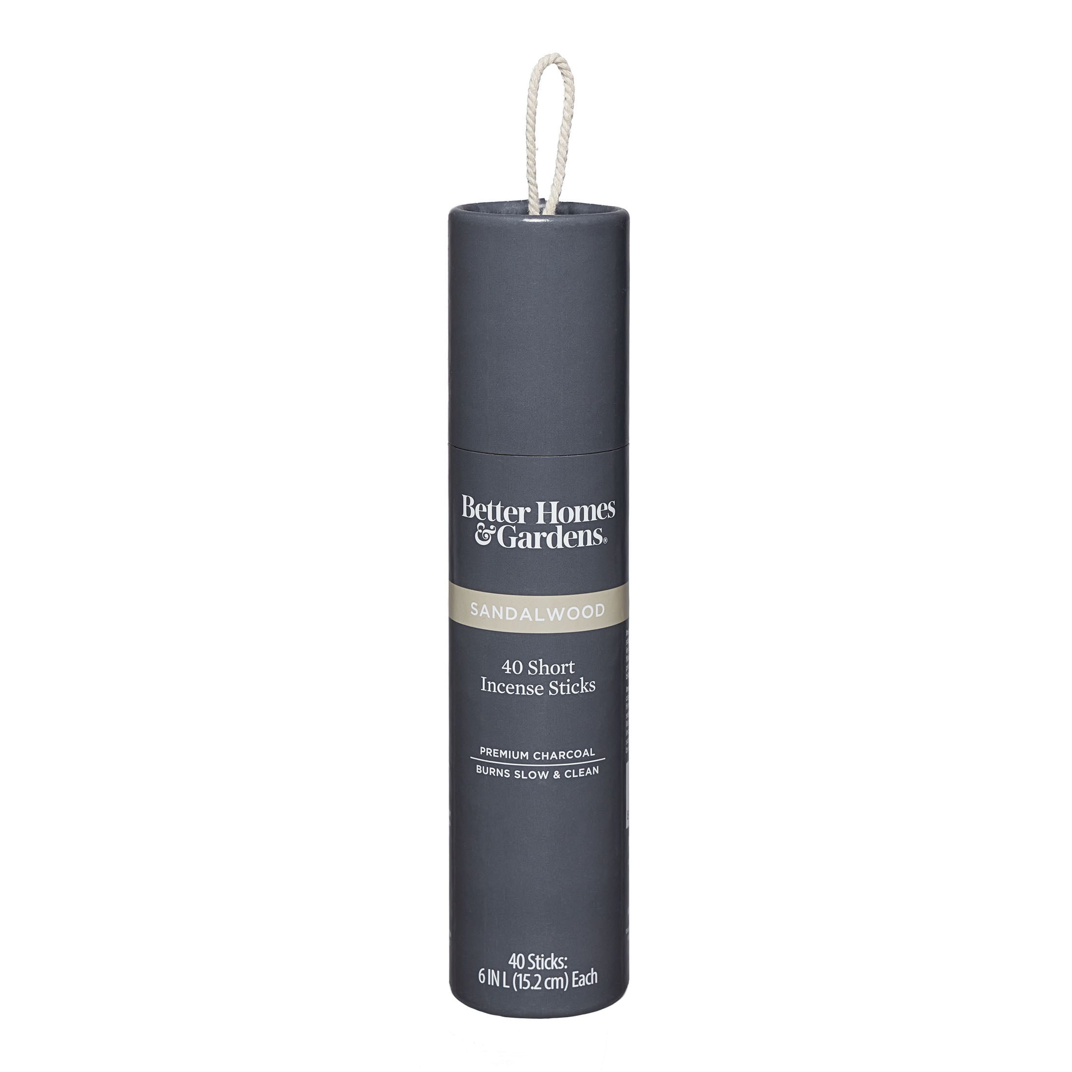 Better Homes & Gardens 6” Premium Charcoal Incense Sticks, Sandalwood, 40 Pack