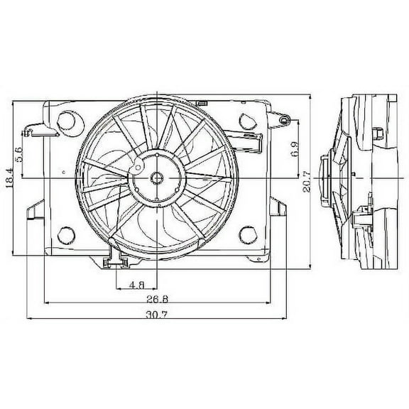 New GPD 2811484 Electric Cooling Fan Assembly