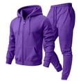 thumbnail image 7 of Men's Full Zip Jacket Set 2 Piece Fleece Lined Hoodie and Pants Casual Lounge Wear Fall Winter Warm Outfit, 7 of 7