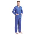 thumbnail image 4 of Amaxer Mens Cotton Flannel Pajama Set, Long Sleeve Button‑Down Top & Elastic Waist Long Pants, Breathable Sleep Loungewear, Size XXL, 4 of 6