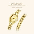 thumbnail image 5 of LIEBIG Small Gold Watches for Women Dainty Analog Ladies Quartz Watch Oval Case Waterproof, 5 of 9
