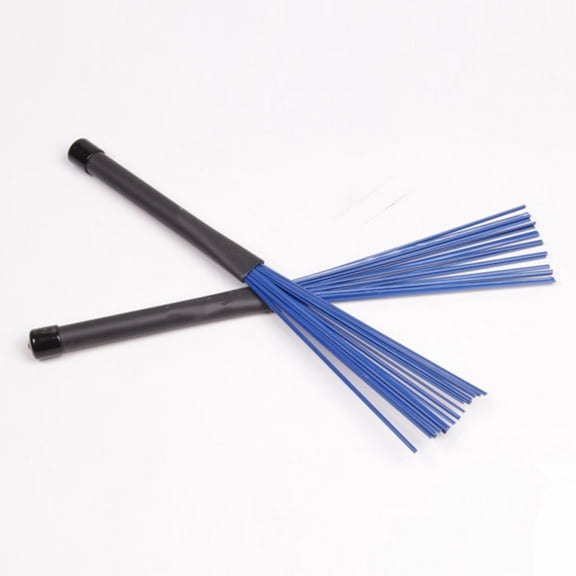BESTYASH 2Pcs Blue Percussion Drum Brush Sticks Nylon Wire Retractable for Drummer Accessories