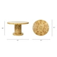 thumbnail image 5 of Jennifer Taylor Home Nebula 51" 5-6 Seater Round Burl Pillar Dining Table, Warm Natural Brown Burl Wood, 5 of 6