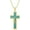 A2-Natural Turquoise-18K Gold Plated, variant on Natural Gemstone Faith Cross Necklace for Women 925 Sterling Silver Faith Cross Pendant with Genuine Gemstone Jewelry Gifts