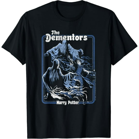 Harry Potter Dementors Kiss Vintage T-Shirt - Black, Classic Fit, Crew Neck, Short Sleeve