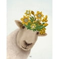 thumbnail image 2 of Fab Funky 12x14 White Modern Wood Framed Museum Art Print Titled - Sheep with Daffodil Crown, 2 of 4