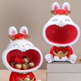 thumbnail image 4 of PENGXIANG Resin Bunny Statue Storage Box Candy&Key Storage Bowl Holder For Home Living Room Table Decor, 4 of 14