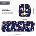 thumbnail image 3 of Sikiie Lama in Space Leather Pencil Case, Makeup Pouch, Zipper Pouch for Daily Essentials, Storage Organizer, Cosmetics and Stationary Bag, 3 of 7