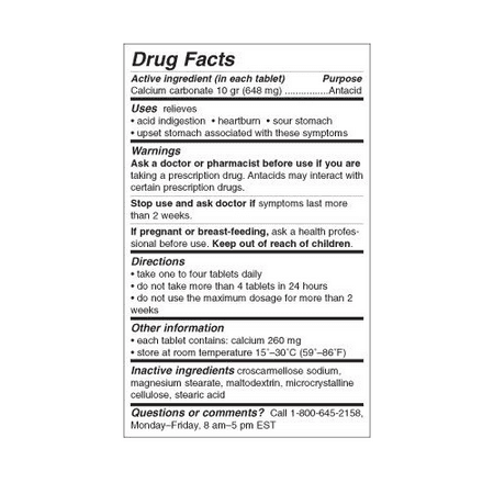 Pharbest Calcium Carbonate Antacid Supplement Tablets, 1000 ct