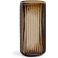 thumbnail image 1 of 9.8" Flower Vase for Decor Ribbed Glass Vase Modern for Centerpieces Desktop Home Office Dining Living Room Wedding (Amber), 1 of 5