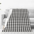 thumbnail image 4 of Salouo Houndstooth Black And White Print Bed Blankets,Flannel Blanket Comfortable Air Conditioning Blanket Lightweight Blanket for Sofa Bed Travel & Couch -40"x30", 4 of 8