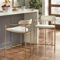 thumbnail image 4 of Simple Living  Retro Velvet Stools (Set of 2) Grey, 4 of 5