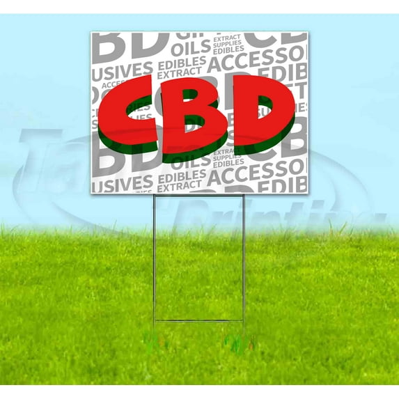 CBD Comically Large (18" x 24") Yard Sign, Includes Metal Step Stake