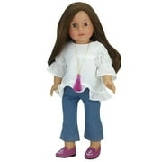 Sophia's by Teamson Kids Cheerleader Top, Skirt, & Pom-Pom Set for 18â€ Dolls, Red/Navy