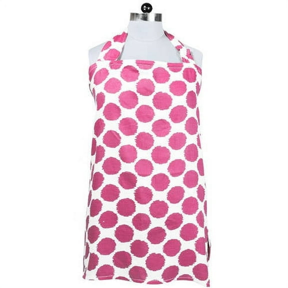 Bacati Ikat Bright Pink Dots 100 Percent Cotton Breathable Muslin Breastfeeding/Nursing Privacy Cover