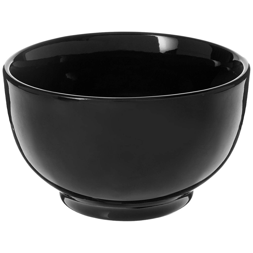 Home Basics CD01931 Ceramic Cereal Bowl, 5.5", Black