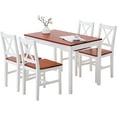 thumbnail image 2 of mecor 5 Piece Kitchen Dining Table Set, 4 Wood Chairs Dinette Table Kitchen Room Furniture (Red), 2 of 9