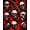 Red, Pattern 1, variant on ODIKA 4'x6' Machine Washable Non-Slip Area Rug, Gothic Skull with Dark Horror Motifs High Traffic Rug, Red, 58931